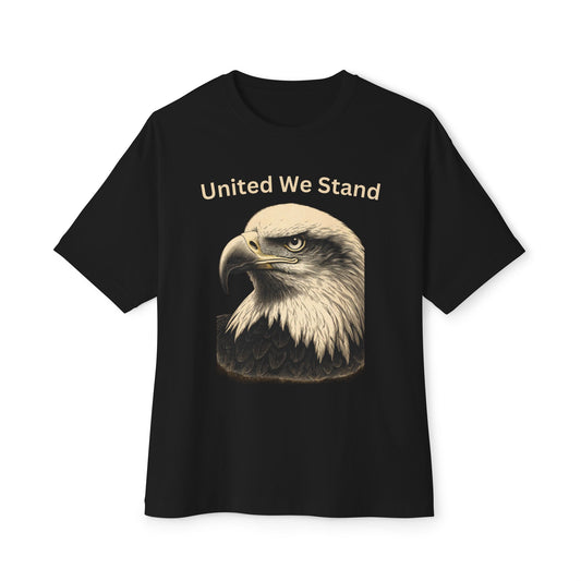 Engraved Eagle - United We Stand text at the top of a premium tee