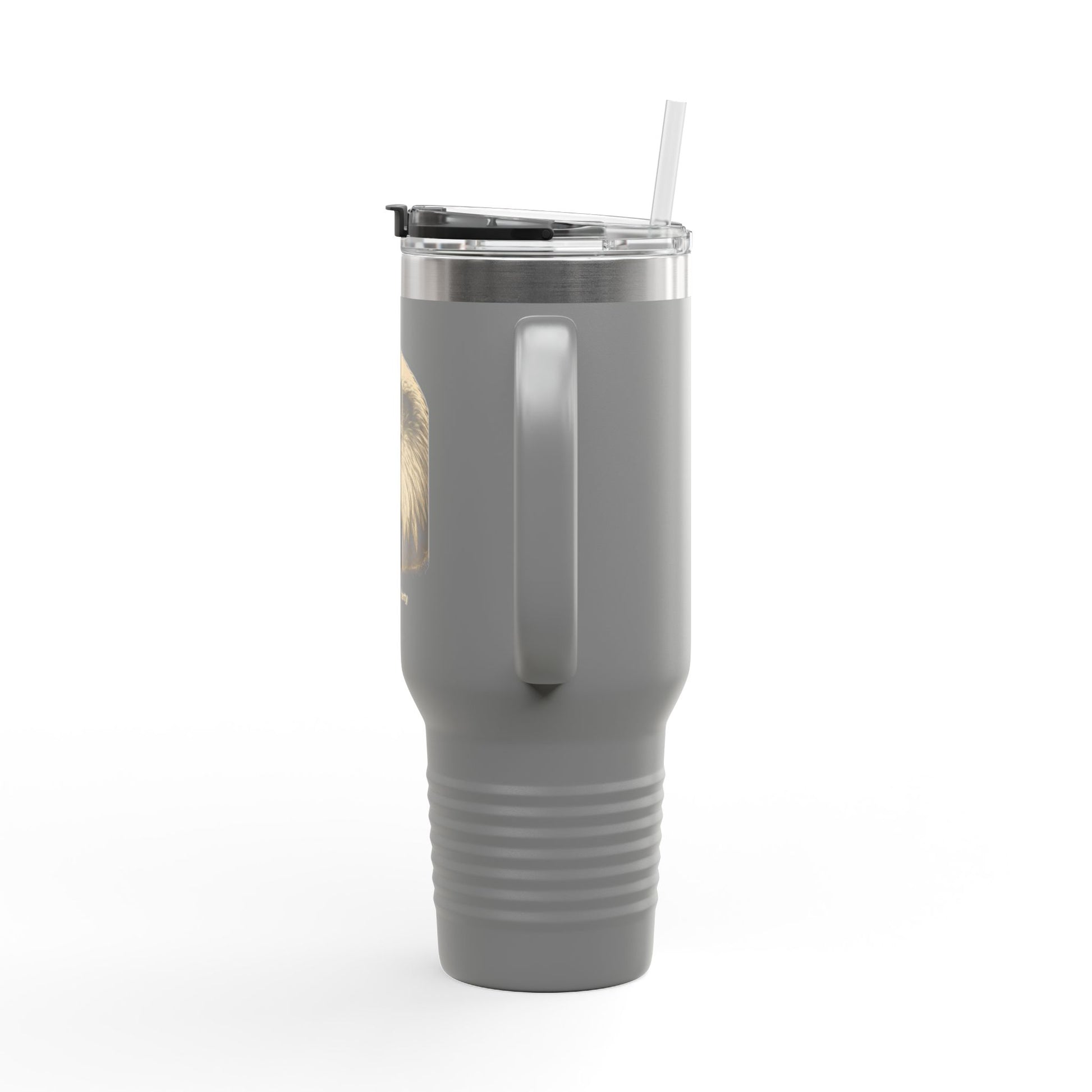 Strength in Liberty text on the muted of a  40oz Insulated Travel Mug
