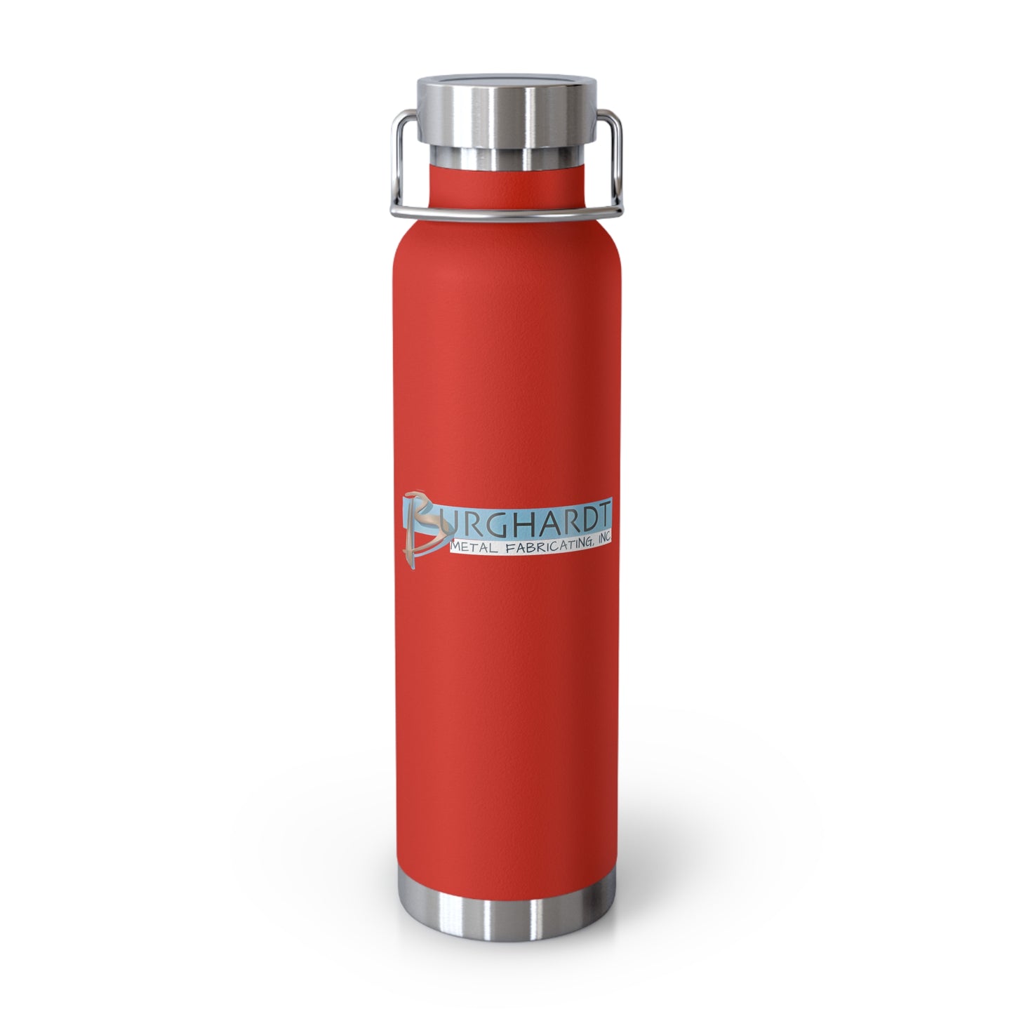 Burghardt Metal Fabricating, Inc., logo on a  22oz Copper Insulated Water Bottle