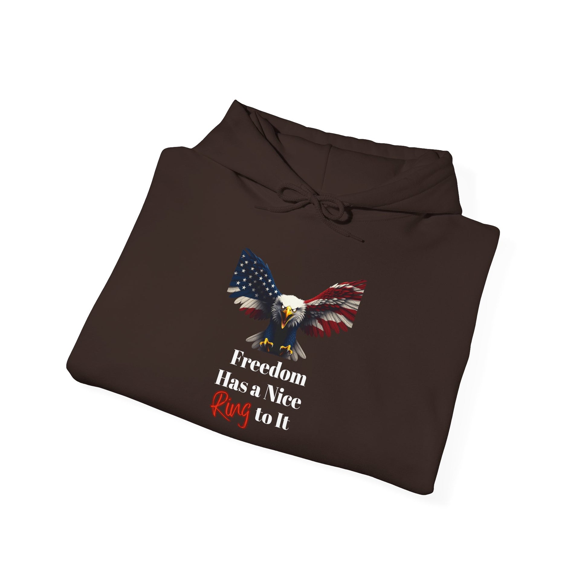 Freedom Has A Nice Ring To It Patriotic Eagle on a Pullover Hoodie
