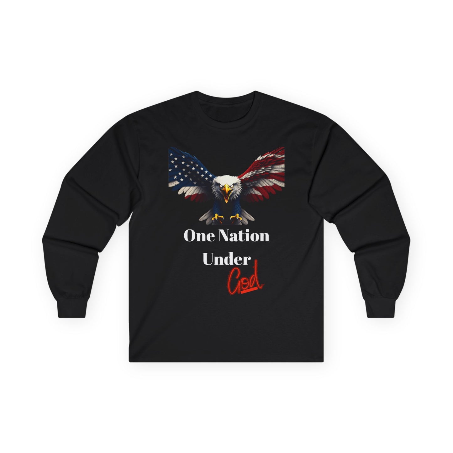One Nation Under God Patriotic Eagle on a long sleeve tee