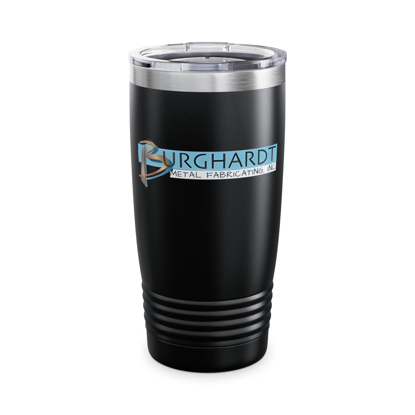 Burghardt Metal Fabricating, Inc., logo on a 20oz Ringneck Tumbler