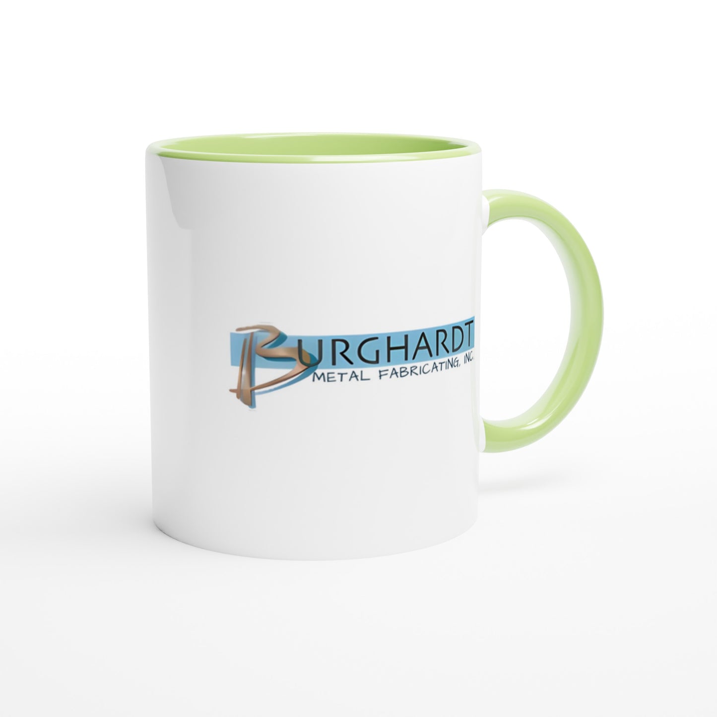Burghardt Metal Fabricating, inc., logo on an 11oz Ceramic Mug
