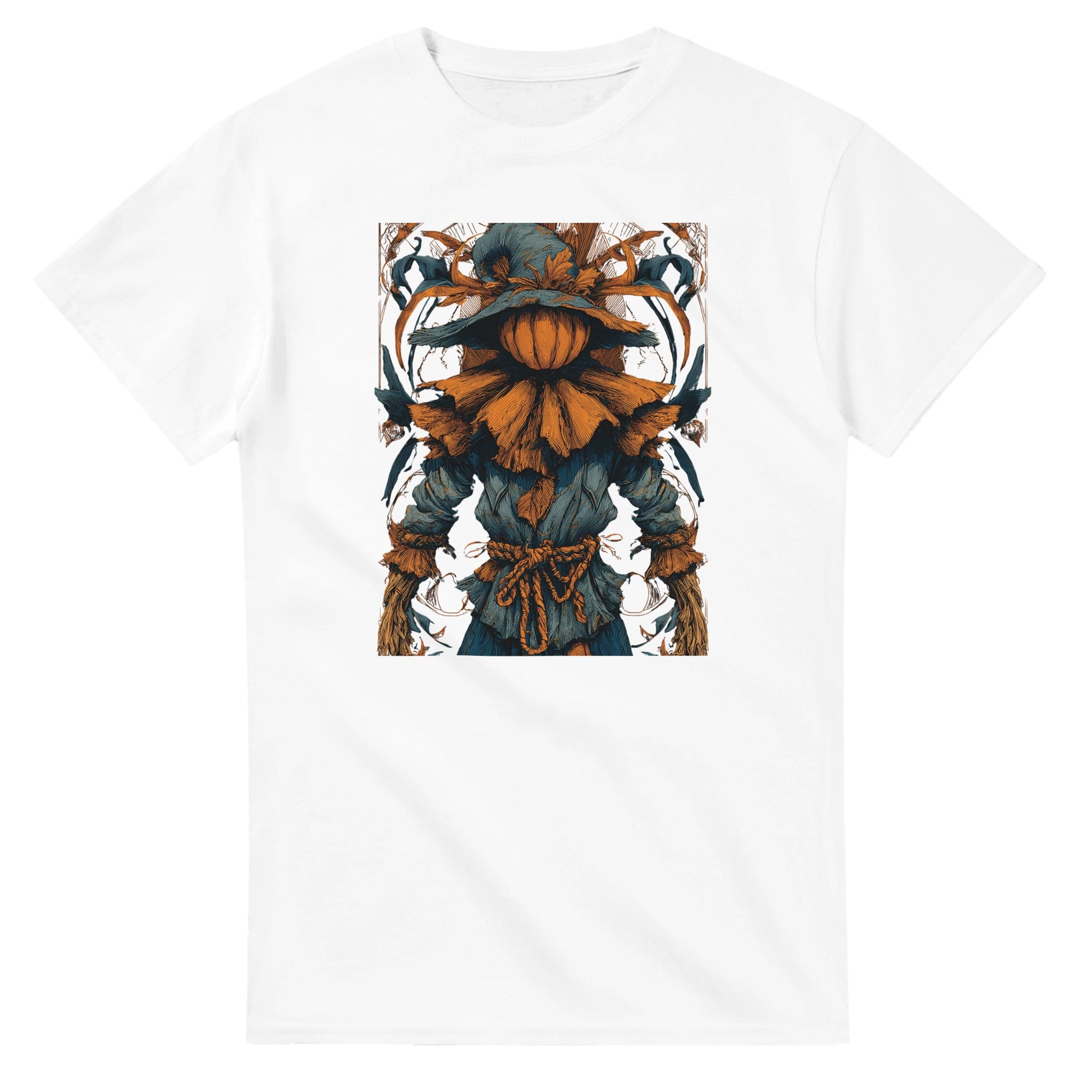 Autumn Harvest Scarecrow on a Heavyweight T-shirt