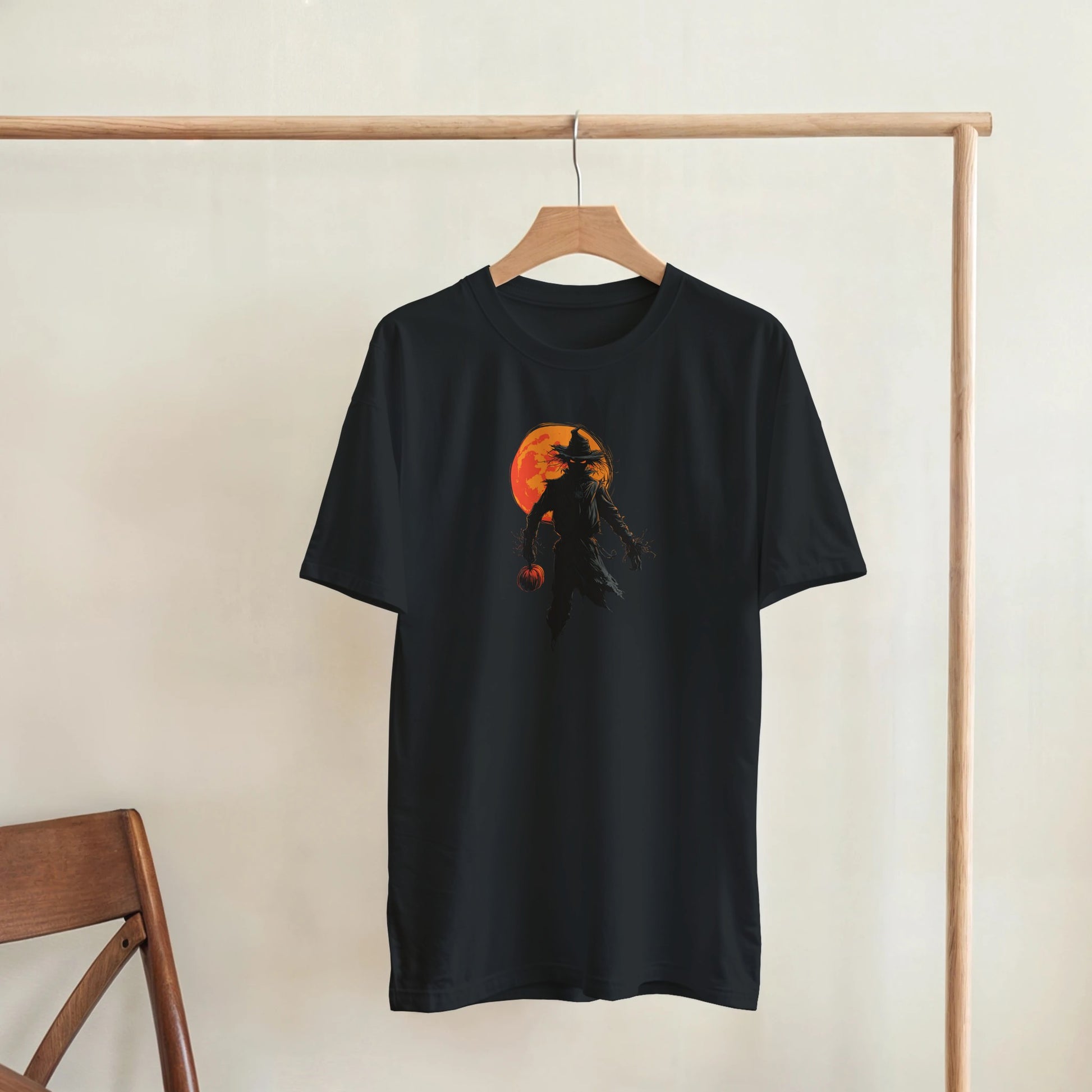 Spooky Scarecrow on a Heavyweight T-shirt