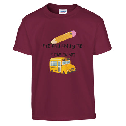Most Likely To Shine in Art on a heavyweight T-Shirt