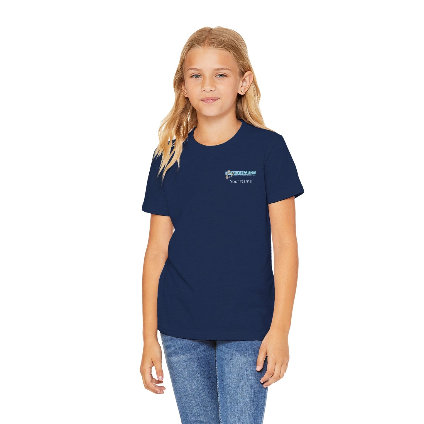 Burghardt Metal Fabricating, Inc., logo on a Premium Kids T-shirt