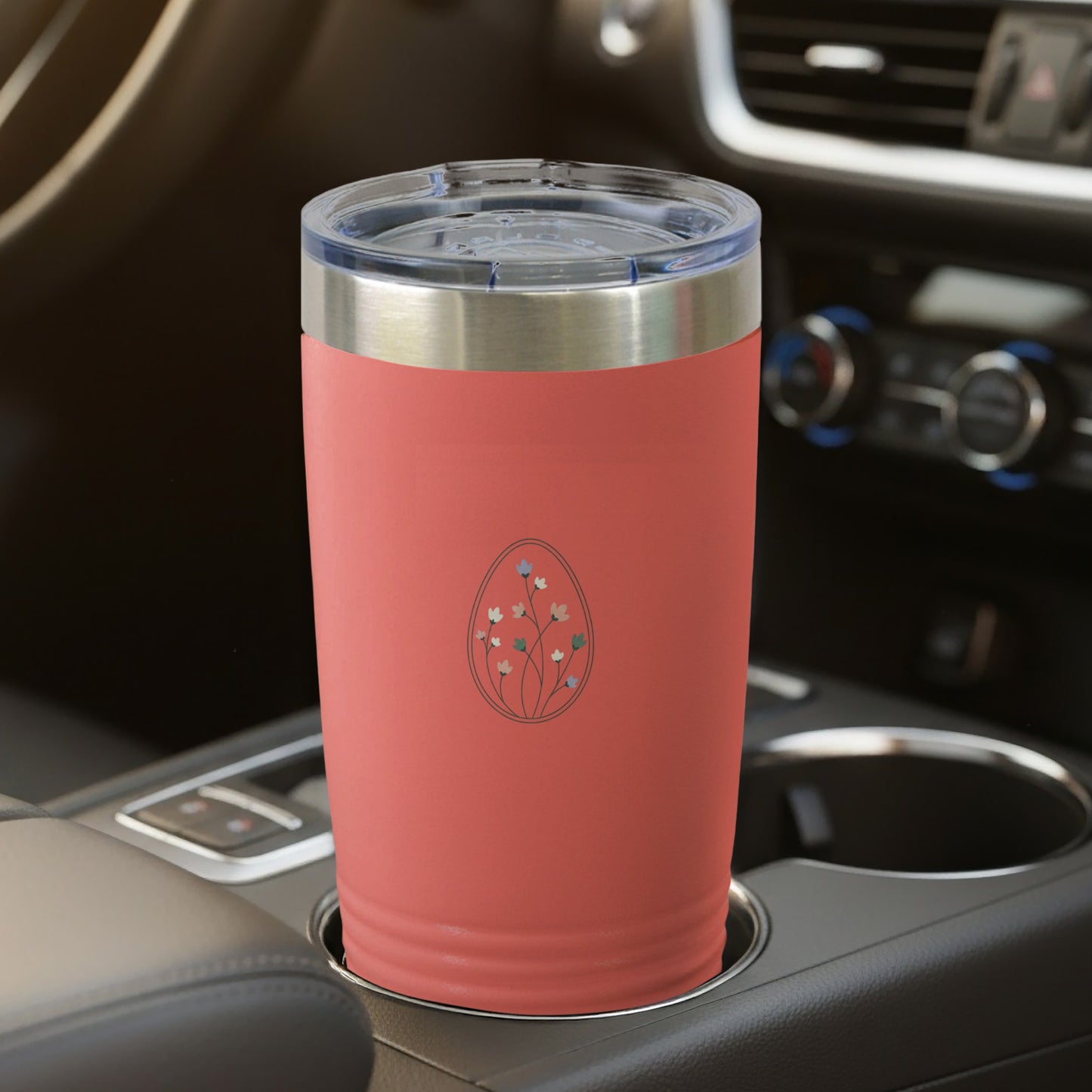 Floral Design Insulated Tumbler for Hot and Cold Beverages