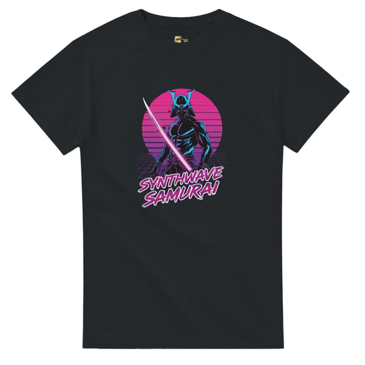 Synthwave Samurai graphic design on a Heavyweight T-shirt