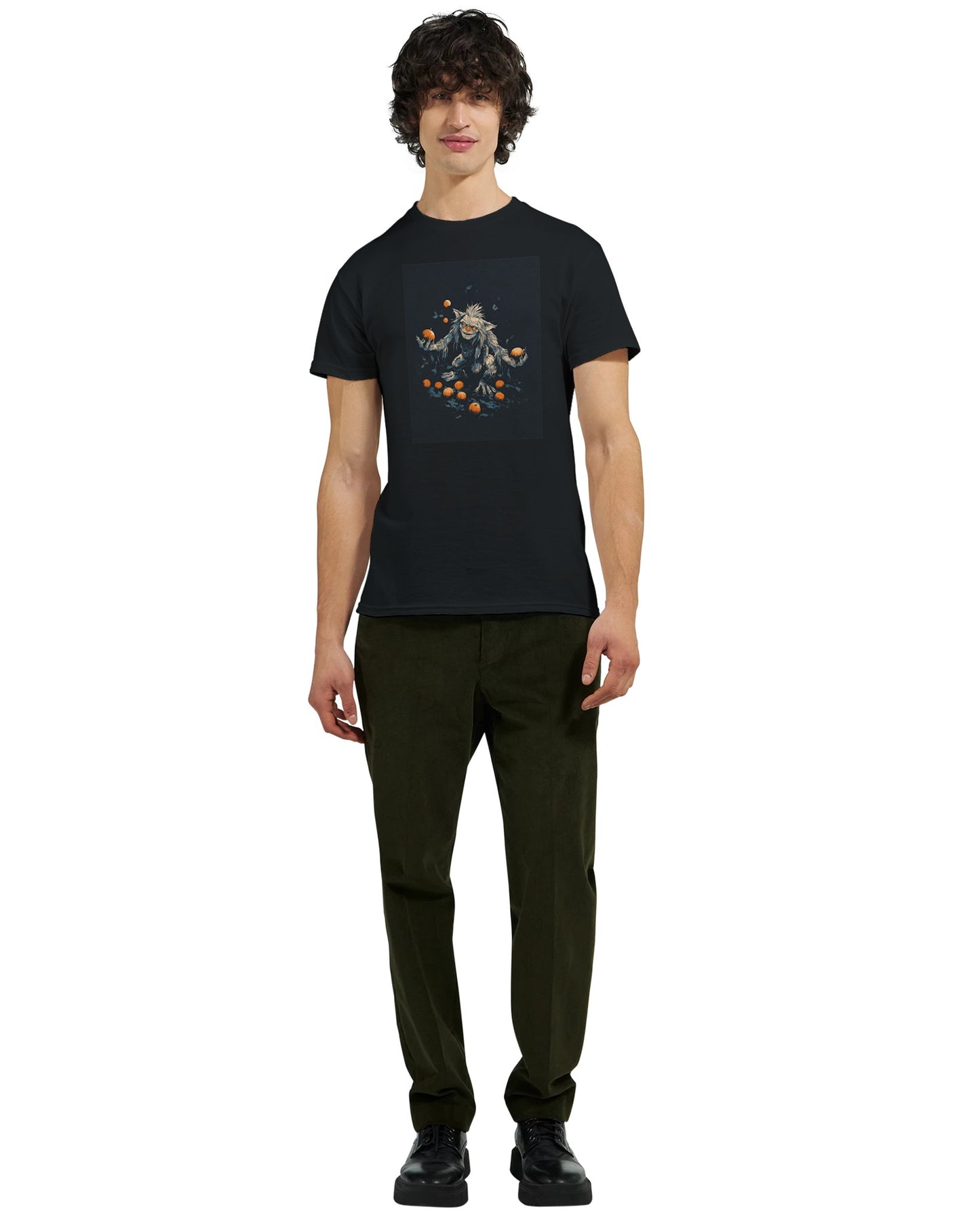 Mischievous Pumpkin Goblin on a Heavyweight T-shirt