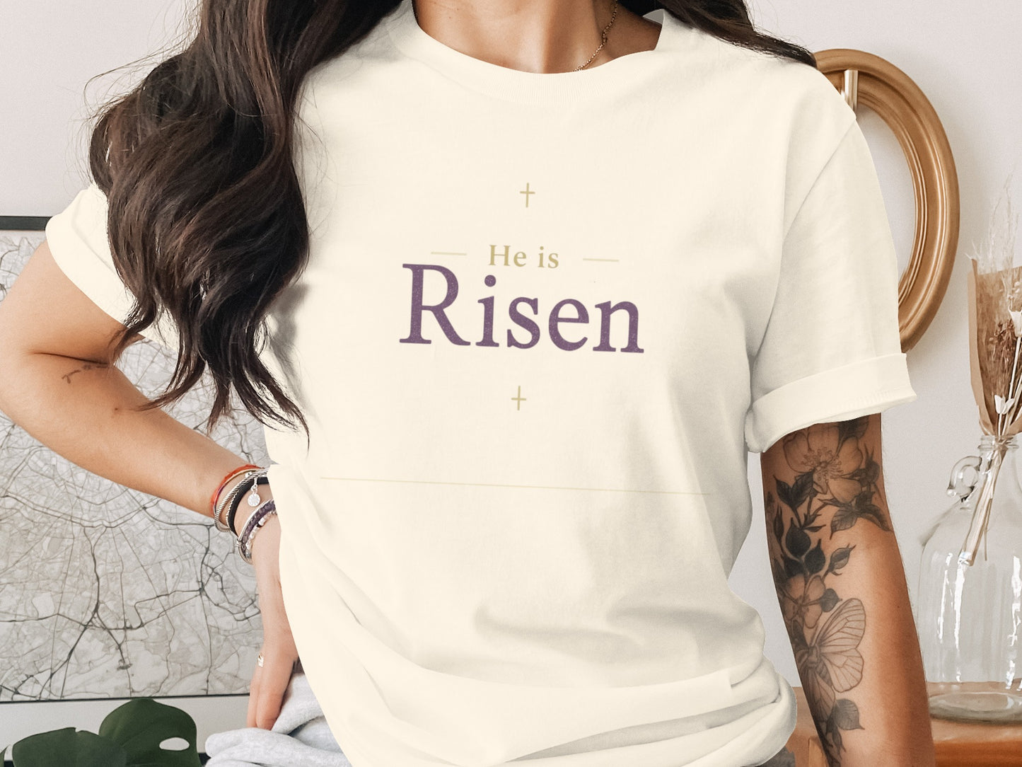 He is Risen Easter Christian Spiritual Design T-Shirt product type