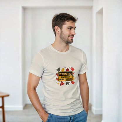 Warning May Contain Impulse Purchases heavyweight t-shirt mockup