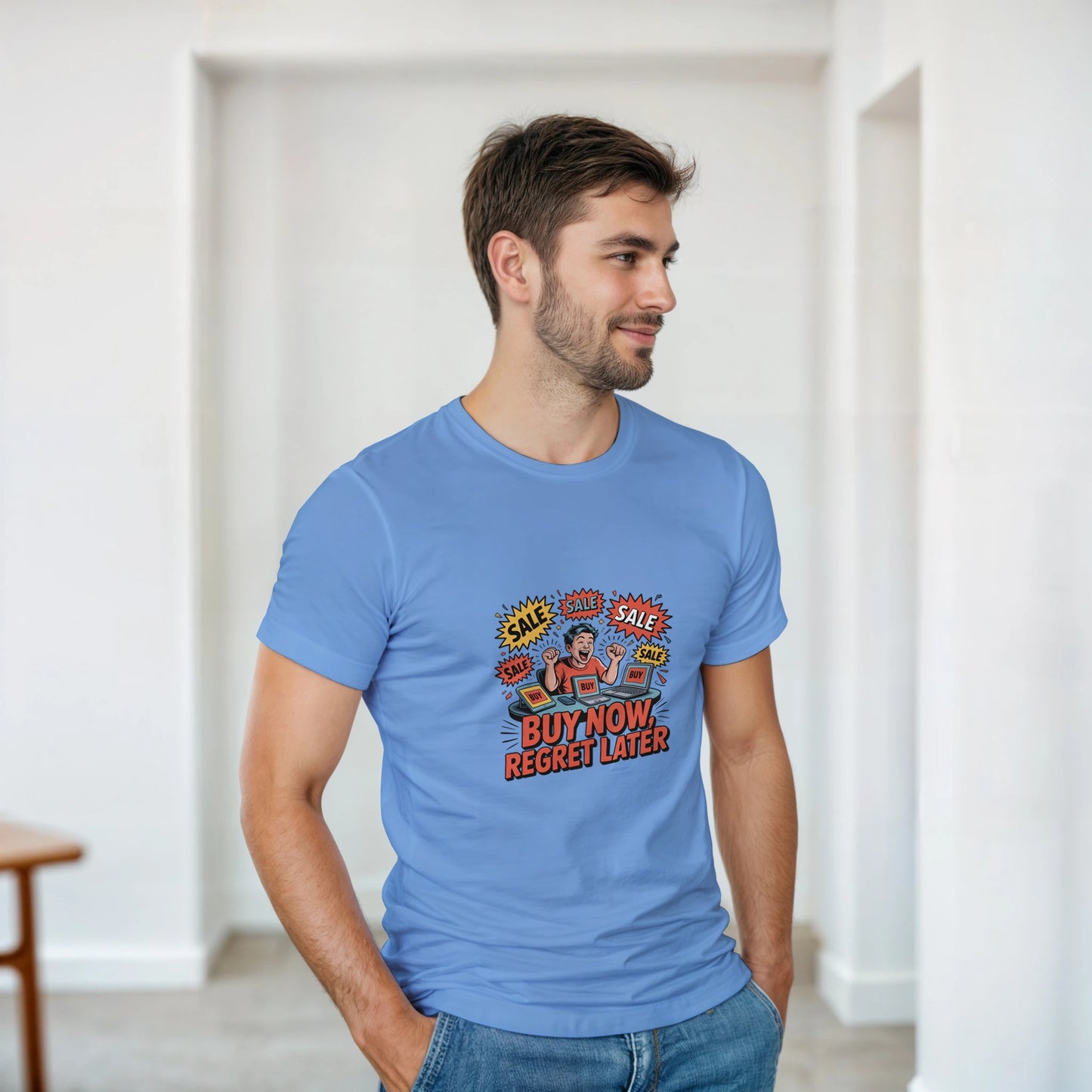 Buy Now Regret Later heavyweight t-shirt mockup