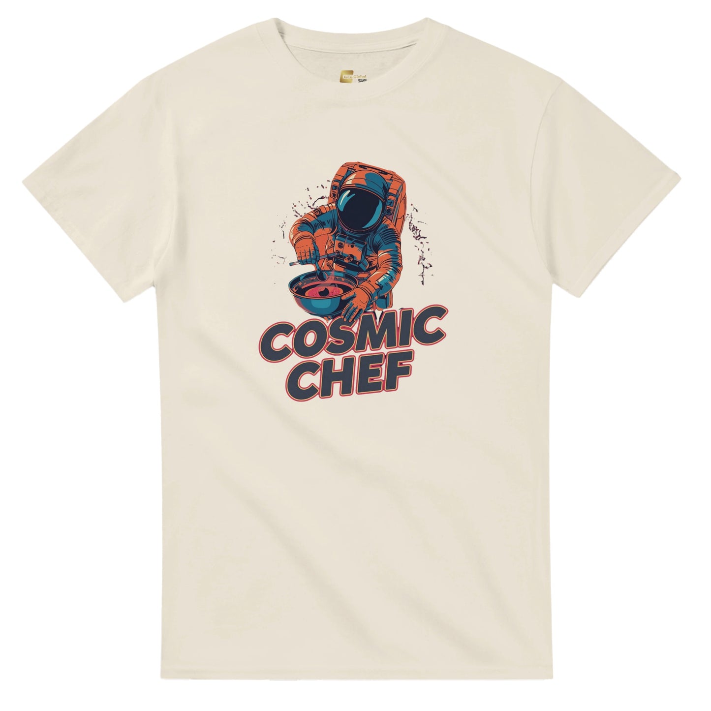 Cosmic Chef Astronaut graphic design on a Heavyweight T-shirt