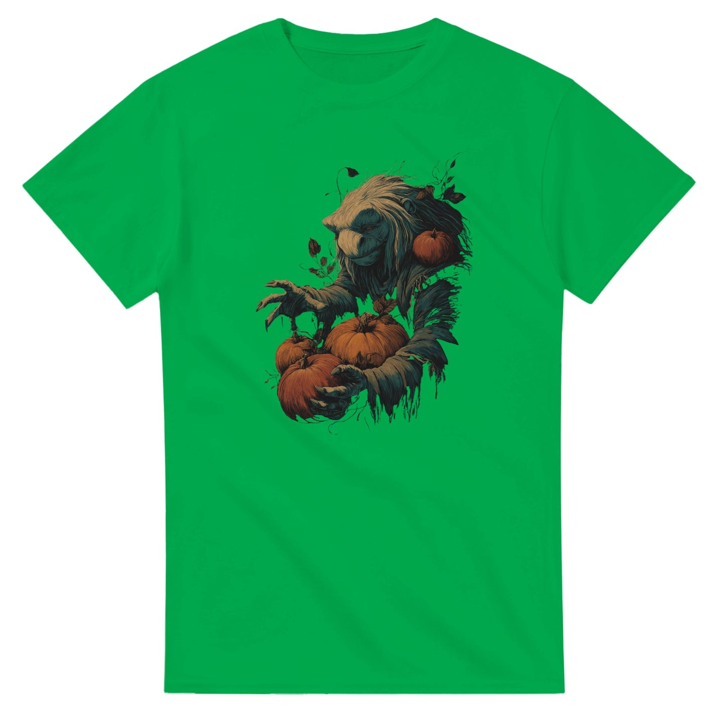 Forest Creature with Pumpkins on a Heavyweight T-shirt
