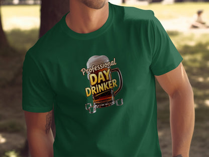 Professional Day Drinker Graphic Green T-shirt