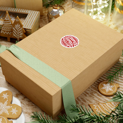 Brown gift box with green ribbon and Cooper Disposal sticker.
