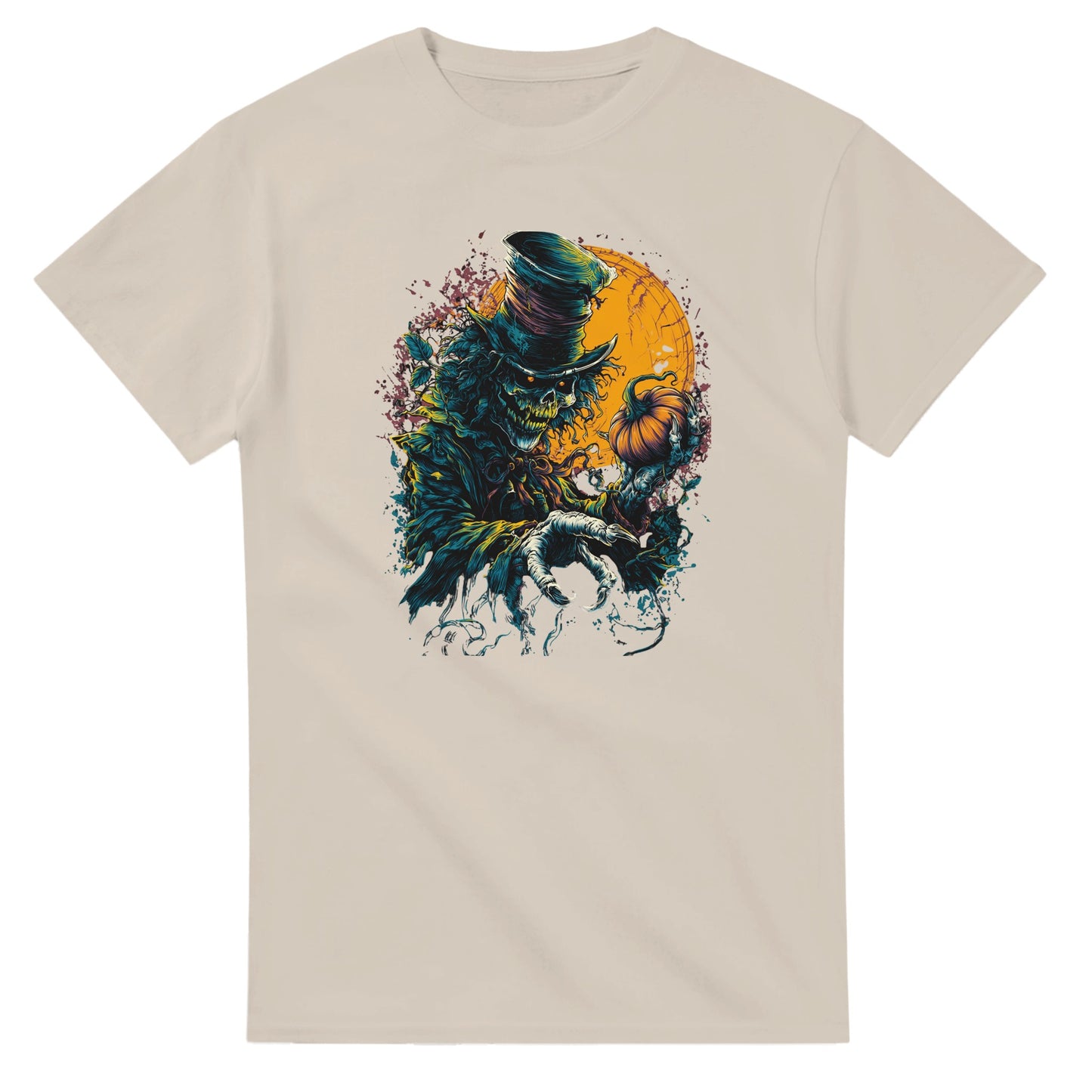 Sinister Pumpkin Scarecrow on a Heavyweight T-shirt