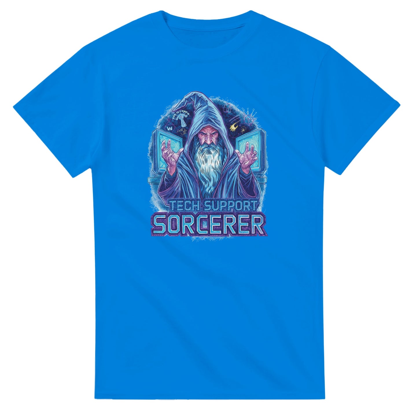 Tech Support Sorcerer graphic design on a Heavyweight T-shirt