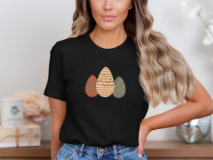 Three patterned Easter eggs graphic tee festive spring product type
Easter, Easter eggs, Egg graphic, Spring tee, Spring fashion, Holiday top, Festive shirt, Graphic t-shirt, Printed tee, Casual wear, Women's apparel, Unique design, Trendy shirt, Gift for her, Cute Easter, Patterned print, Easter outfit, Seasonal top, Celebration wear, Everyday style