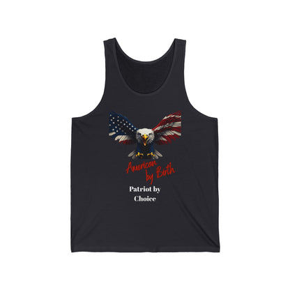 American By Birth Patriot By Choice Patriotic Eagle on a Premium Tank Top