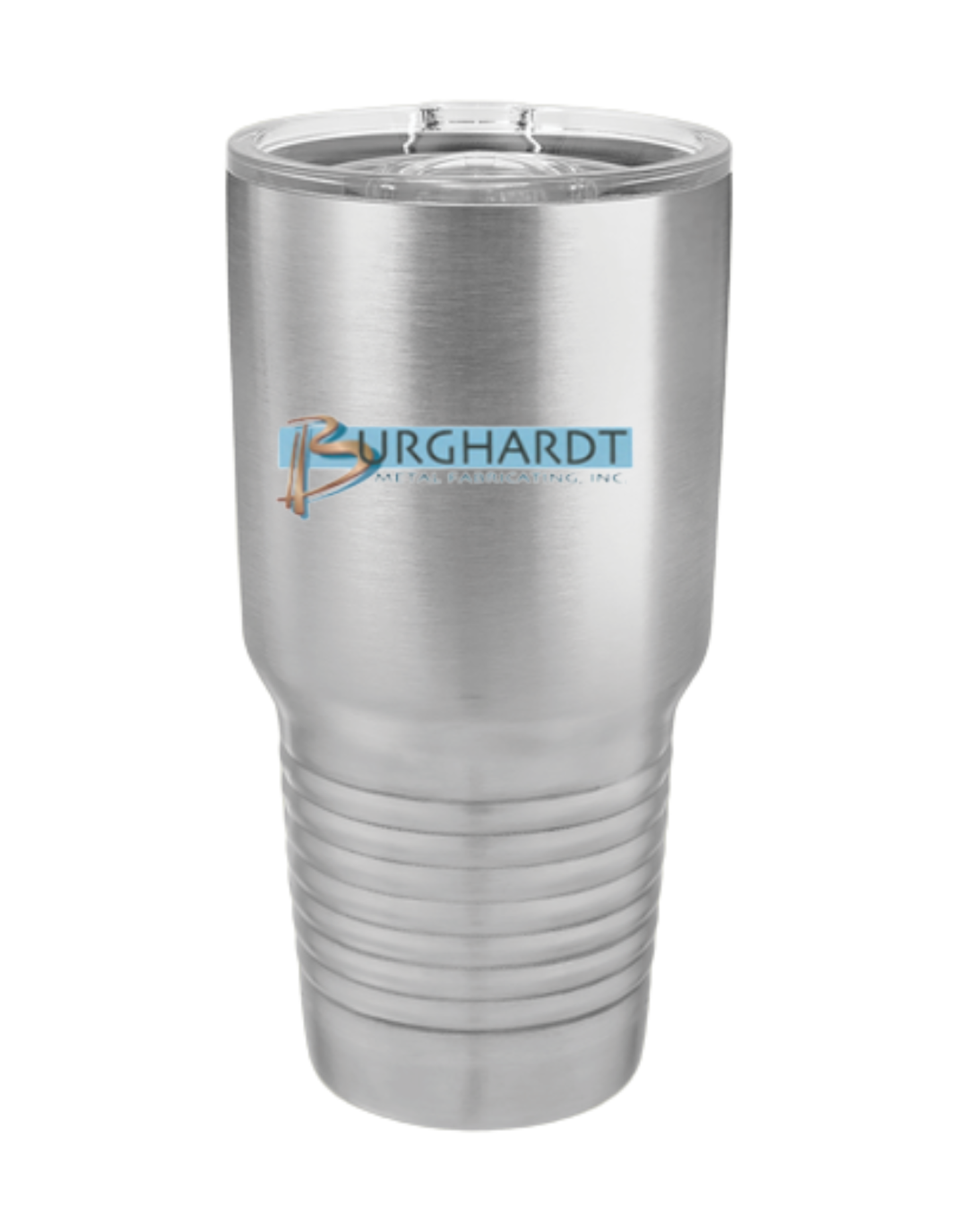 Burghardt Metal Fabricating, Inc., logo on a 30oz Insulated Travel Mug