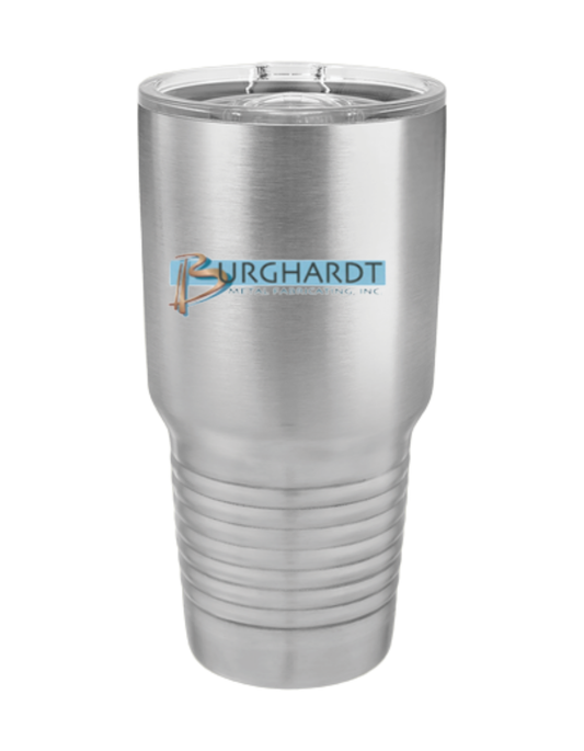 Burghardt Metal Fabricating, Inc., logo on a 30oz Insulated Travel Mug