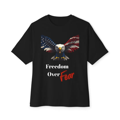 Freedom Over Fear Patriotic Eagle on a Premium Tee