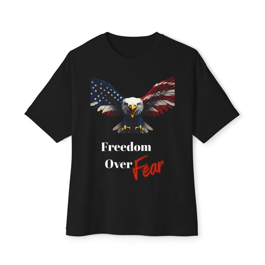Freedom Over Fear Patriotic Eagle on a Premium Tee