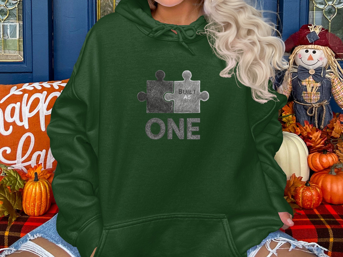 Built As One Puzzle Piece Graphic Hoodie