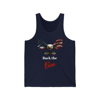Back The Blue Patriotic Eagle on a Premium Tank Top