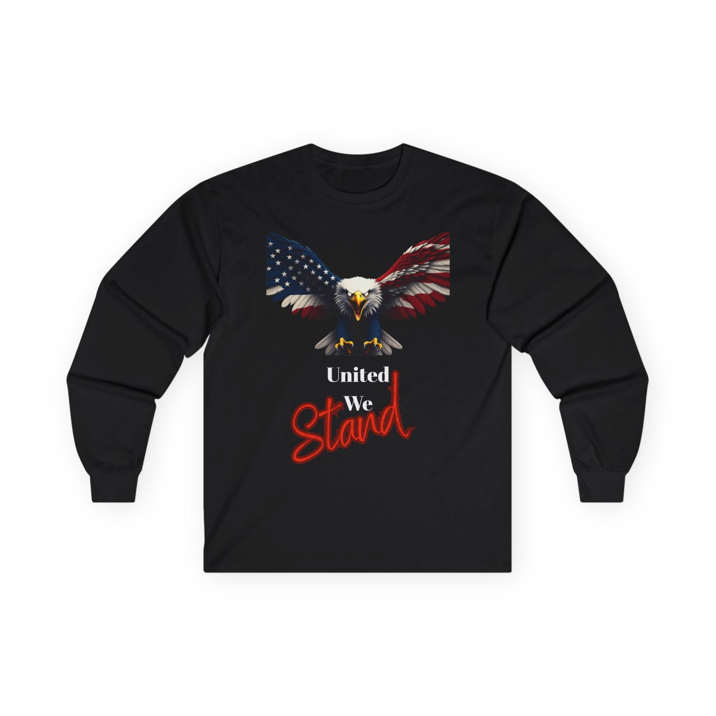 United We Stand Patriotic Eagle on a long sleeve tee