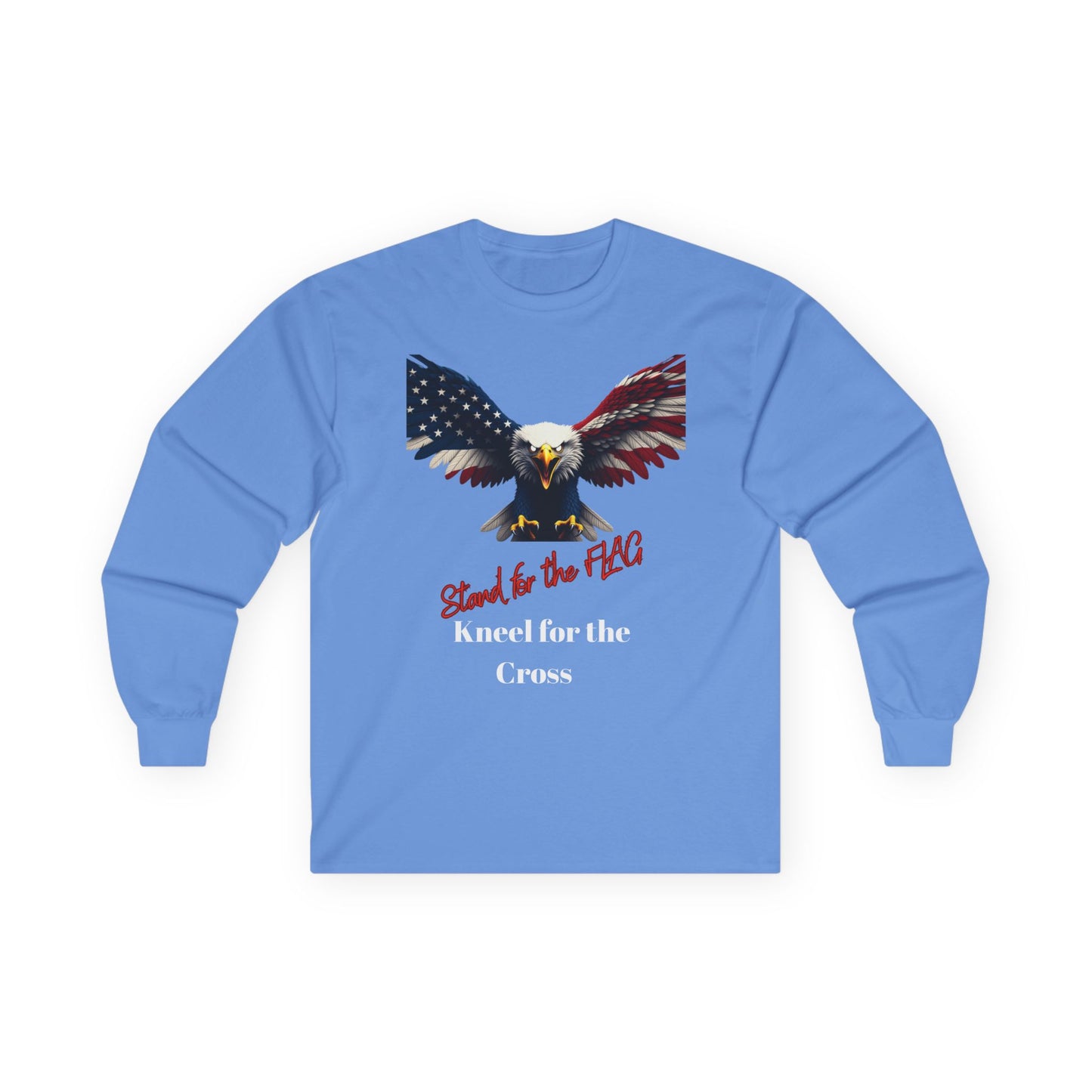 Stand For The Flag Kneel For The Cross Patriotic Eagle on a long sleeve tee