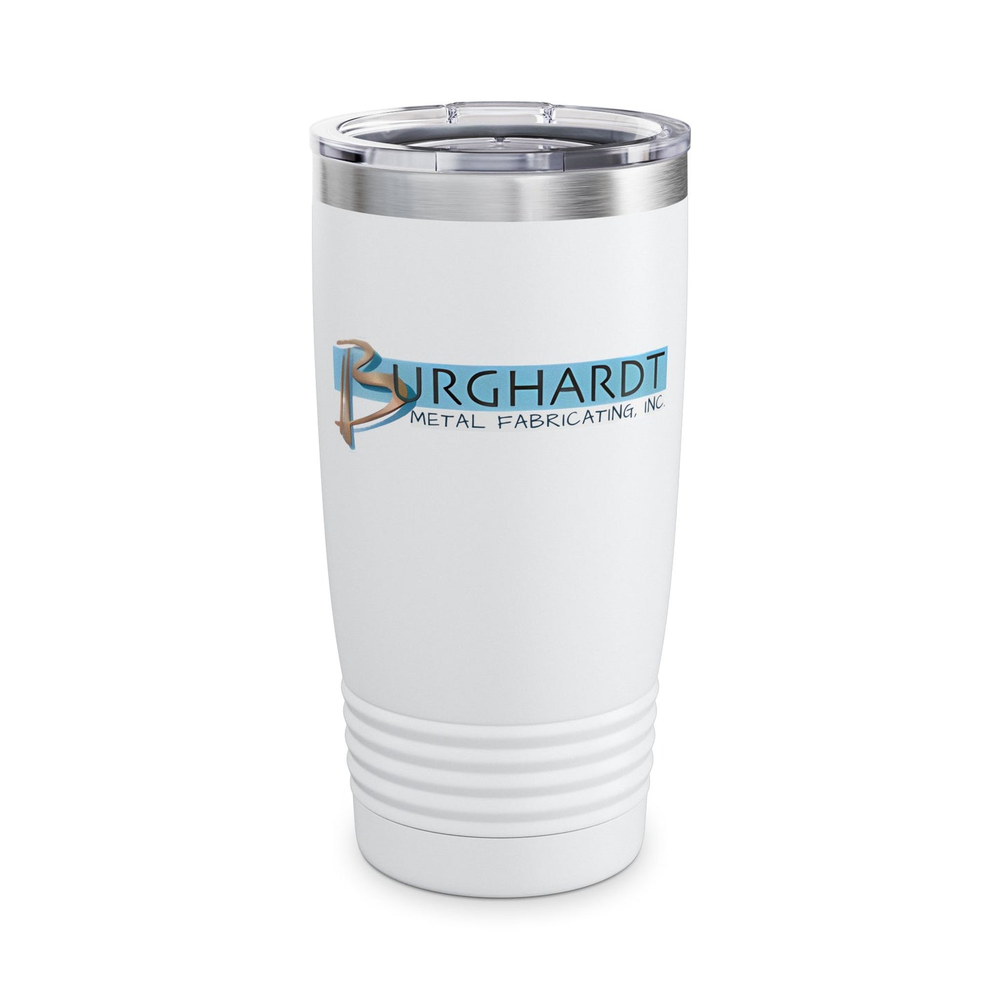 Burghardt Metal Fabricating, Inc., logo on a 20oz Ringneck Tumbler