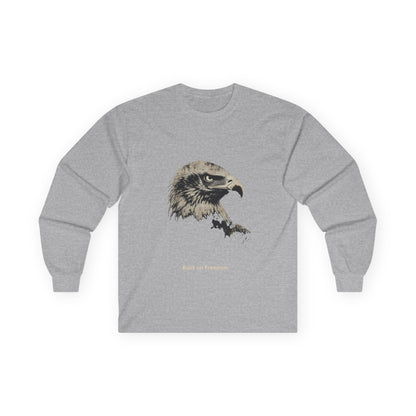 Built of Freedom text on a Long-Sleeve Tee