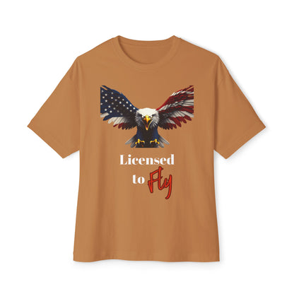 Licensed To Fly Patriotic Eagle on a Premium Tee