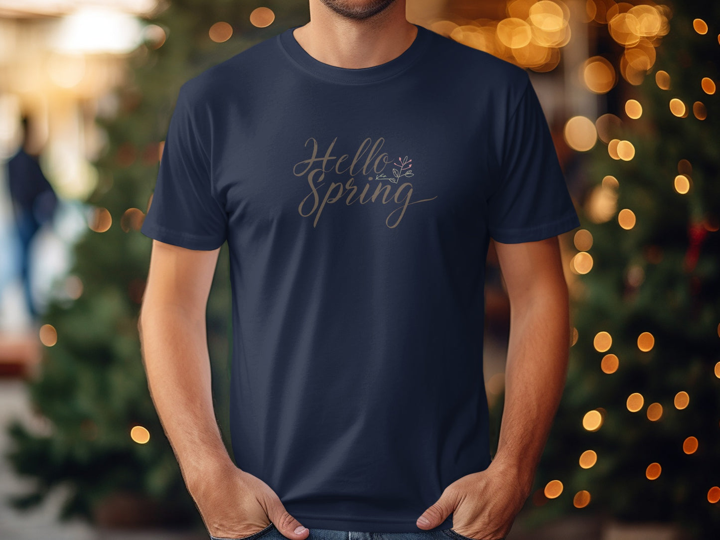 Hello Spring Printed Design T-shirt for Seasonal Wear