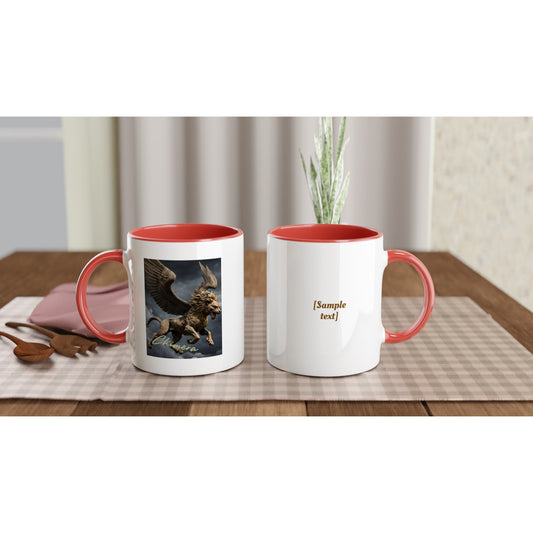 11oz ceramic mug with color inside golden chimera personalized