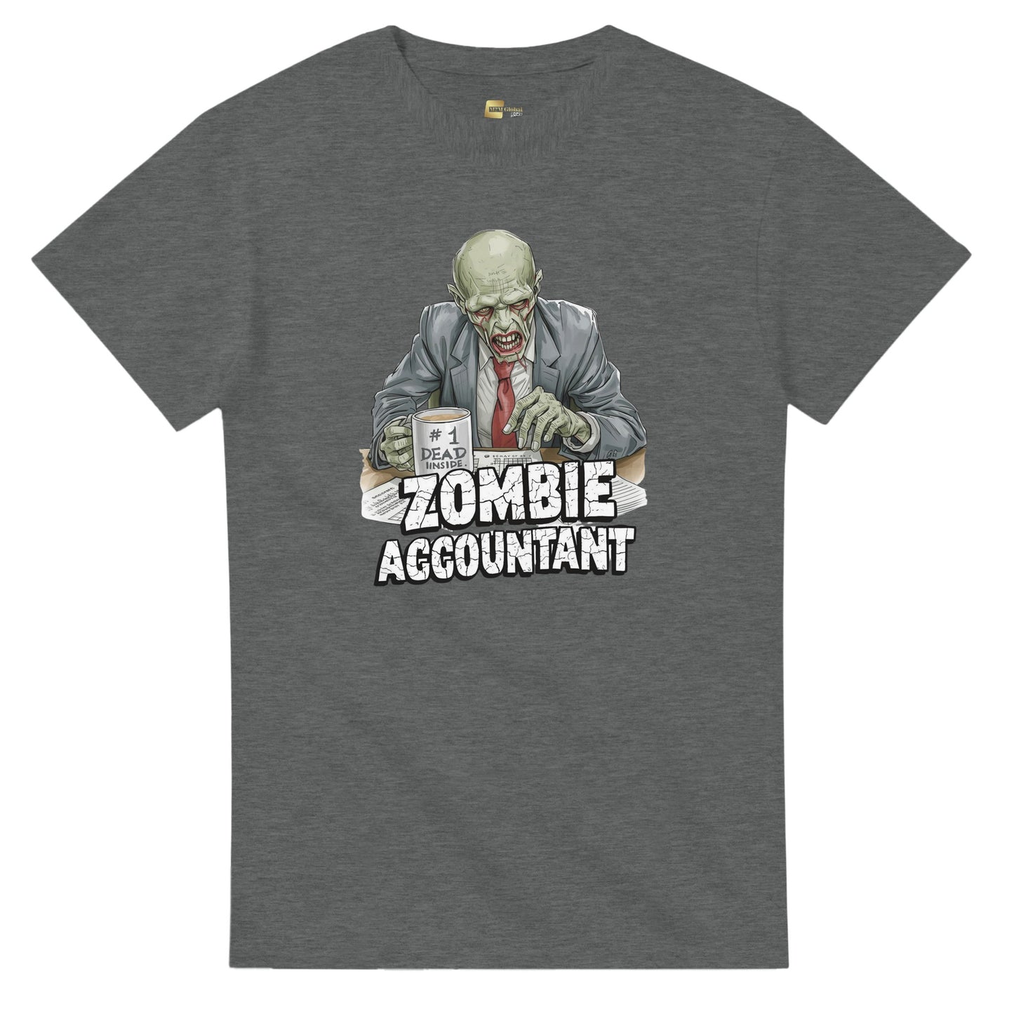 Zombie Accountant graphic design on a Heavyweight T-shirt