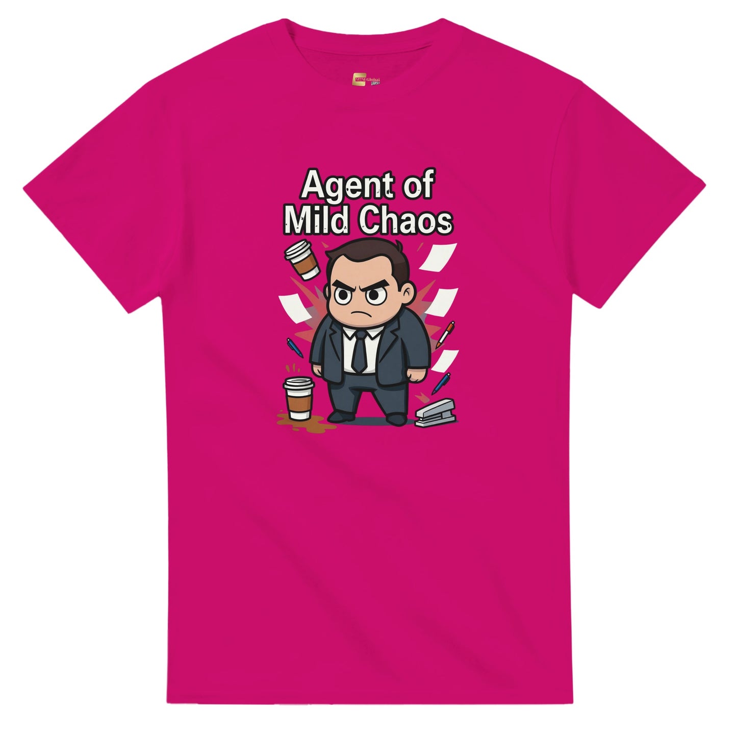 Agent of Mild Chaos graphic design on a Heavyweight T-shirt