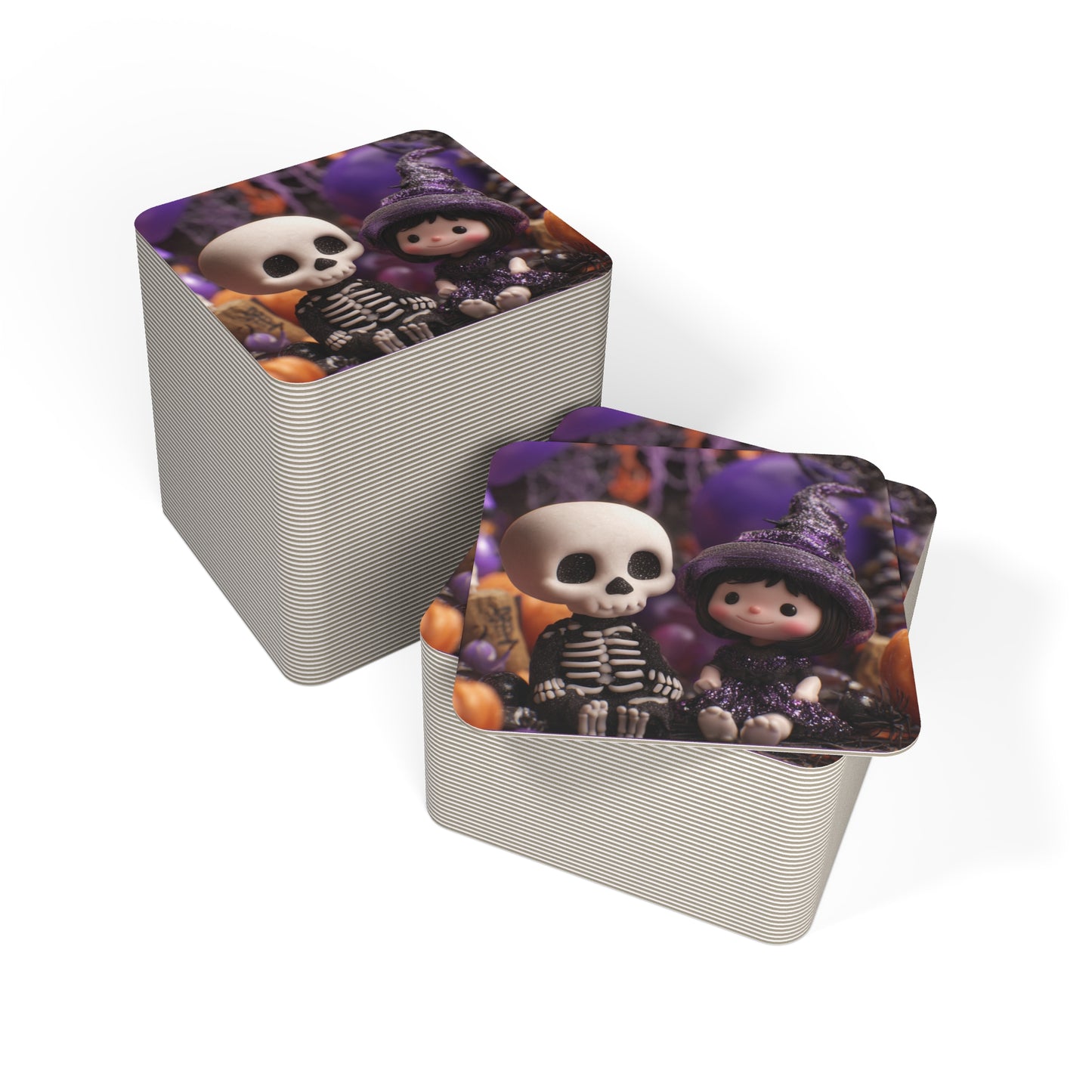 Little Skeletons on cork bottom coasters