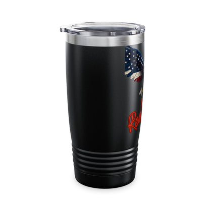 Red White & Badass Patriotic Eagle on a 20oz Insulated Tumbler