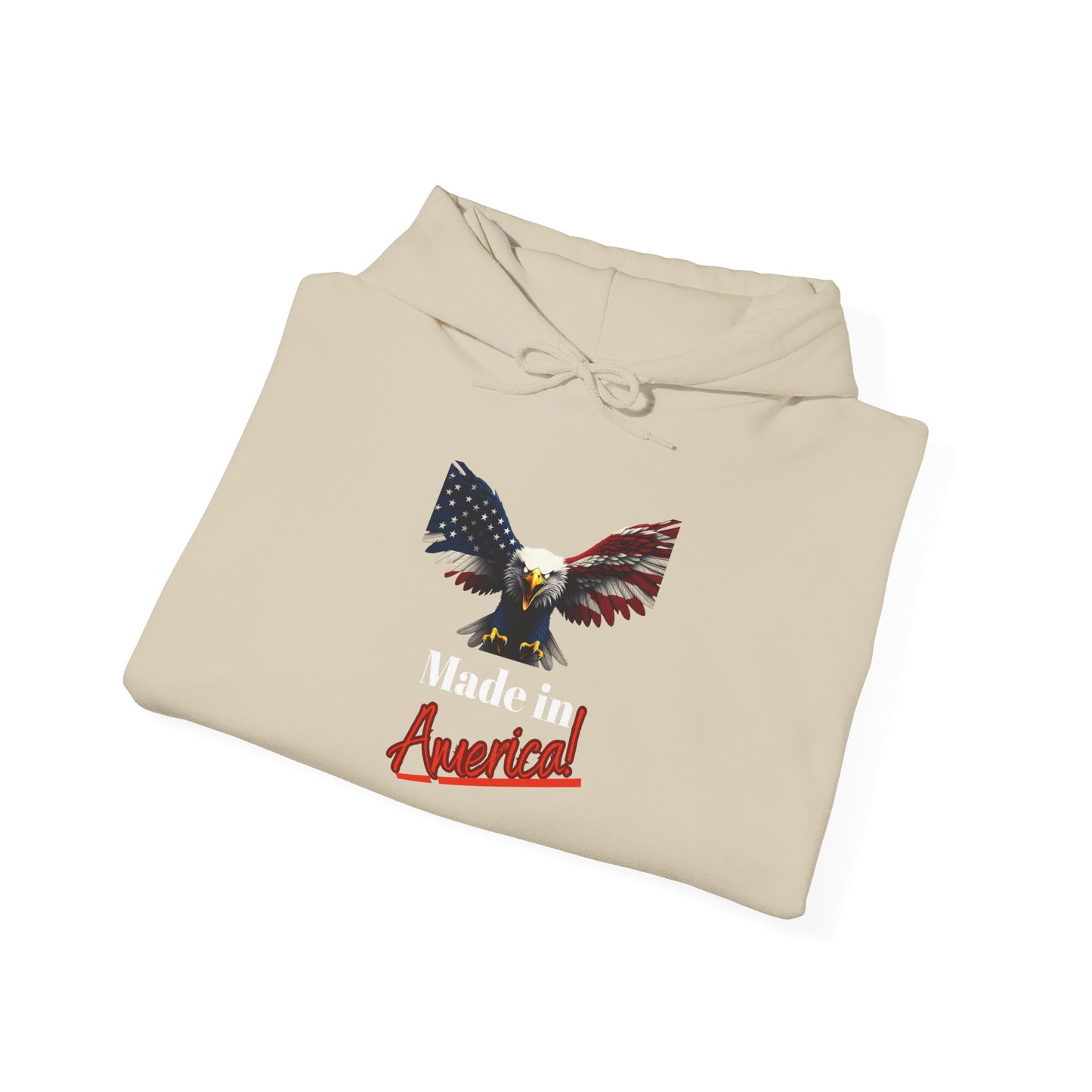 Made In America Patriotic Eagle on a Pullover Hoodie