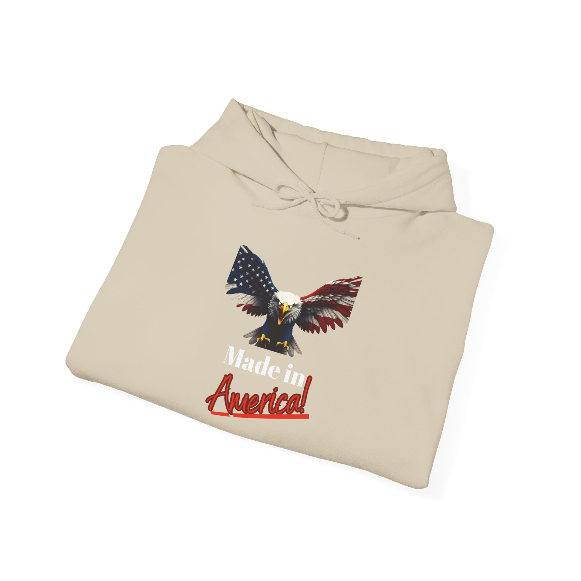 Made In America Patriotic Eagle on a Pullover Hoodie