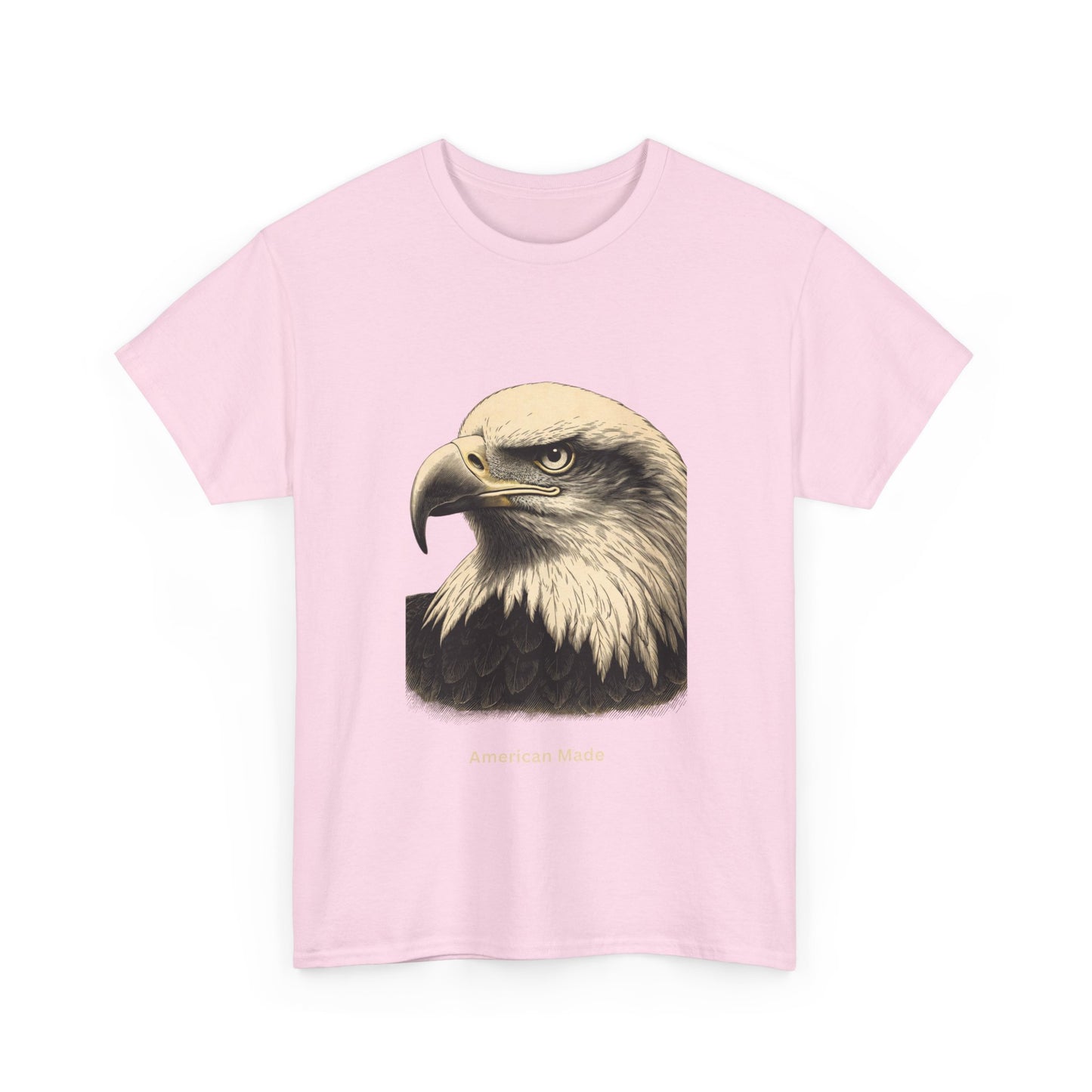 Engraved Eagle - American Made - muted text on the bottom of a Heavyweight T-shirt
