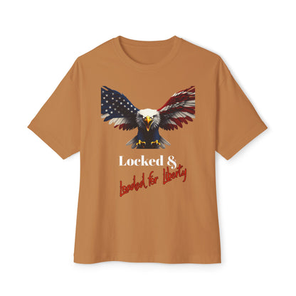 Locked & Loaded For Liberty Patriotic Eagle on a Premium Tee