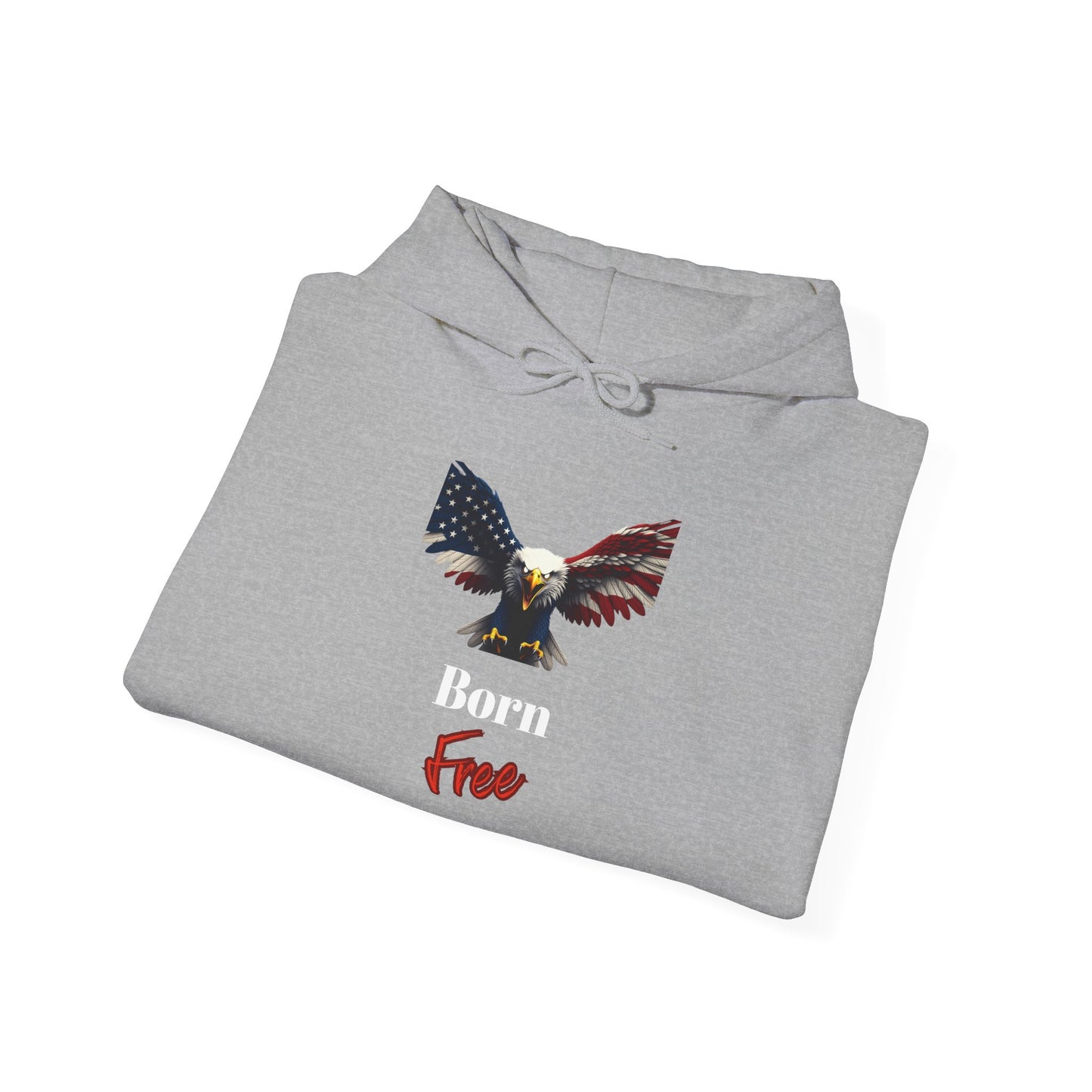 Born Free Patriotic Eagle on a Pullover Hoodie