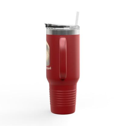 United We Stand text on the bottom of a  40oz Insulated Travel Mug