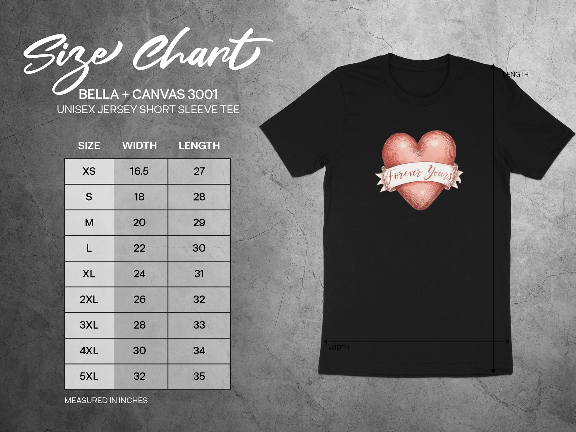 Forever Yours phrase on a Premium Tee