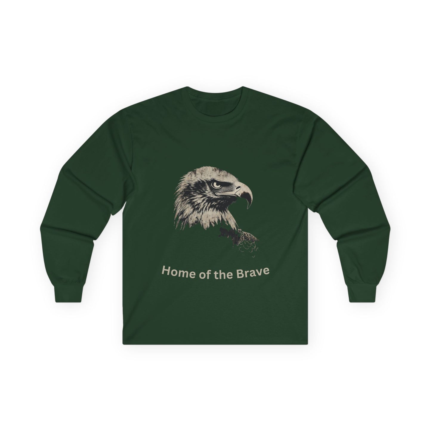 Home of the Brave text on a Long-Sleeve Tee